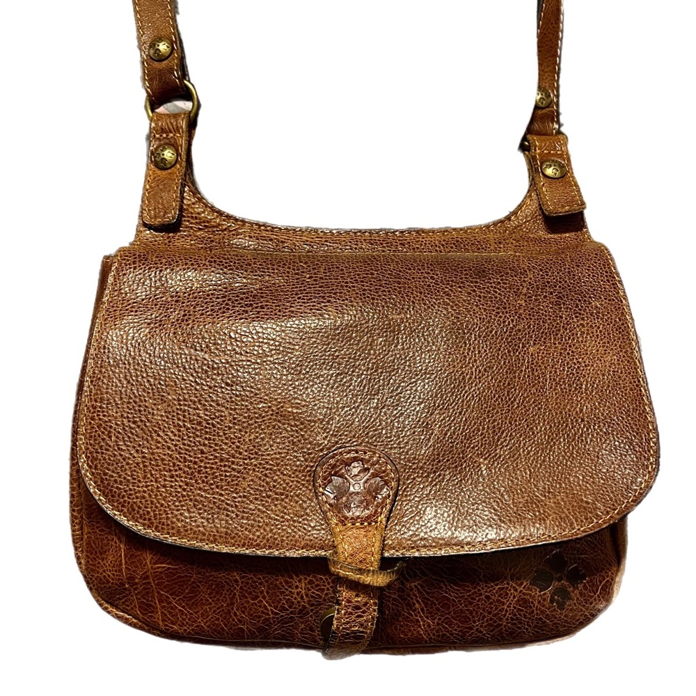 Vintage Patricia Nash Saddle Bag Flap Brown Leather Cross Body Purse Bag - Picture 1 of 7